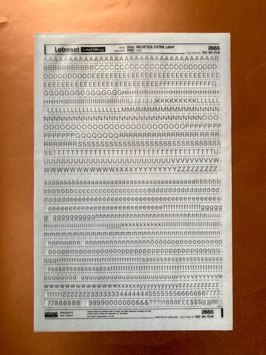Letraset 2665 helvetica extra - letraset,