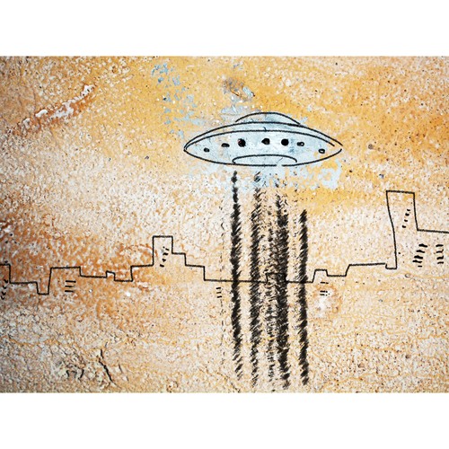 Ufo fliegende untertasse stadt - ufo,