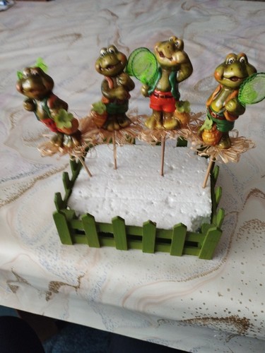 Frosch figur bast garten - bast,
