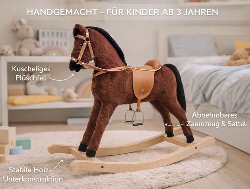 Schaukelpferd braun - schaukelpferd,