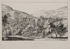 E. FRIES (1801-1833), Stift Neuburg bei Heidelberg, Lithographie Romantik