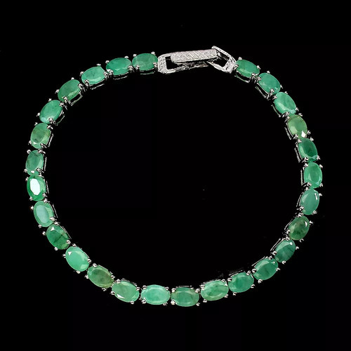 Silber armband smaragd - smaragd, grün
