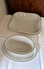 Hutschenreuther Selb Juwel grüner Rand 1 Schüssel 24 x 24 cm H 5,8 cm + Sauciere