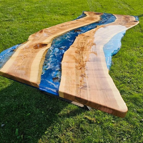 Handgefertigter blauer epoxid - handgefertigter,