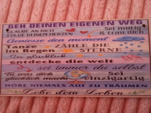 Holzschild mit spruch - mit, 10x20cm