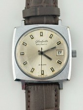 Herren Armbanduhr Glashütte Spezimatic Quadratisch mit Datumsanzeige Made in GDR