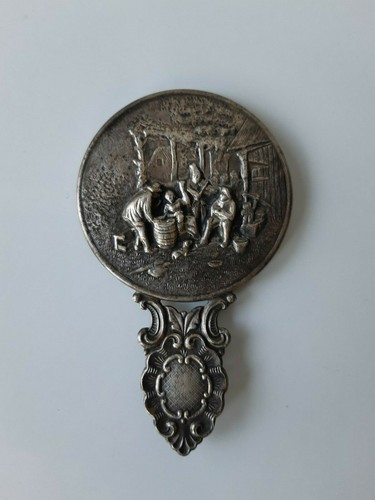 Vintage zinn handspiegel - vintage,