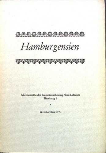 Hamburgensien nummeriertes - hamburgensien;, (nummeriertes