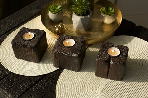 Solid wood handmade candle - solid,
