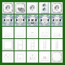 Jung AS500 Steckdosen Schalter 1 2 3 4 5 fach Rahmen Wippe alpinweiss nach Wahl
