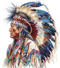 Indian headdress sticker 9x9