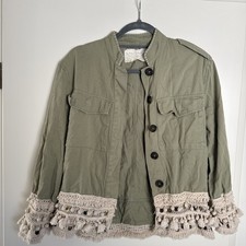 Zara Jacke Hippie Boho Khaki