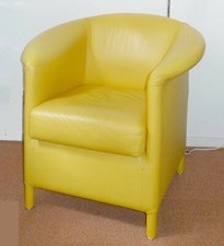 toller Sessel WITTMANN AURA Leder sonnengelb - extrem bequem - Design Paolo Piva