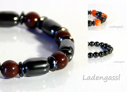 Magnetarmband perlen anthrazit - magnetarmband,