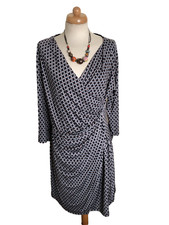 KLEID ❤️MARISA & MARIE *MADE IN ITALY *GR.XL GRAU BLAU RETROMUSTER WICKELOPTIK