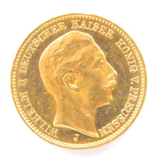 Goldmünze 20 MARK 1912 J Wilhelm 2 König von Preussen 7,96g 900 Fein Gold selten