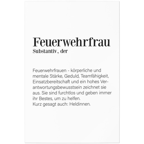 Definition feuerwehrfrau - definition:,