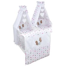 4-7 tlg. Baby-Bettset mit Stickerei Bettwäsche Himmel