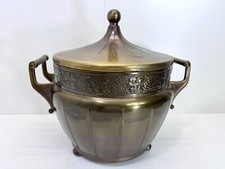 Jugendstil Antik Bowle Gefäß Sektkühler WMF Straußenmarke Kupfer Messing #9135