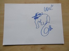 Otto Waalkes Autogramm mit Zeichnung signed A4 Karteikarte