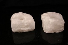 2 Stück Teelichthalter Teelicht naturbelassen Edelstein Mineralien Bergkristall