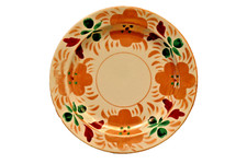 Antik Petrus Regout & Co Maestricht Holland Platte Spongeware Blumenmuster " 118