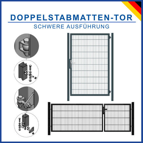 Gartentor zweiflügelig - gartentor, 3m