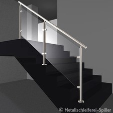I-Form Edelstahl Geländer Treppe mit Glashalter aufgesetzte Montage 500-2600 mm