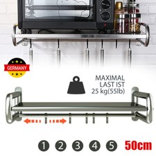 Mikrowellenhalter Mikrowellen Halterung Ablage Halter Wandhalter mit 5 Haken