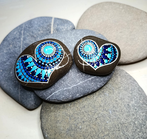 Herzen mandala blau - 2, mandala,