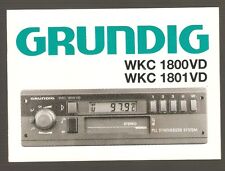 Betriebsanleitung bedienungsanleitung Grundig Auto Radio WKC 1800 VD WKC 1801