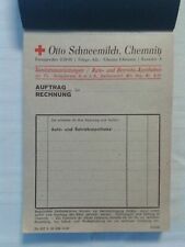 Auftrag Rechnung Quittungsblock Otto Schneemilch Chemnitz Apotheke unbenutzt