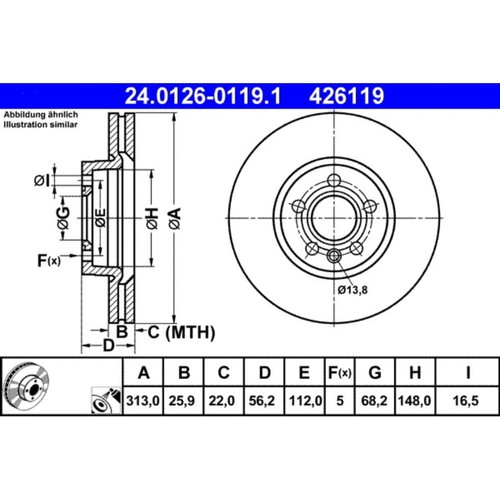 Bremsscheibe ate - bremsscheibe,