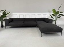 B&B Italia Michel Designer Marken Sofa Grau Stoff Ecksofa mit Ottomane