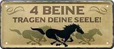 Blechschild Lustiger Pferde