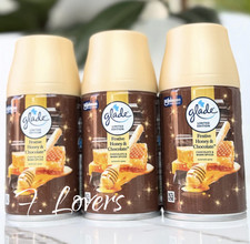3 x Glade Automatic Spray Nachfüller Lufterfrischer Festlicher Honig & Schokolade Neu