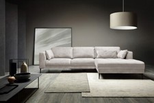 SCHLAFSOFA ECKSOFA PREMIUM WOHNLANDSCHAFT HOCKER SESSEL STOFF STAURAUM CREME !