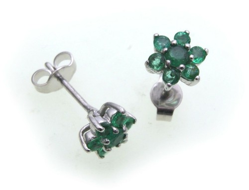 Women earrings real emerald - earrings,