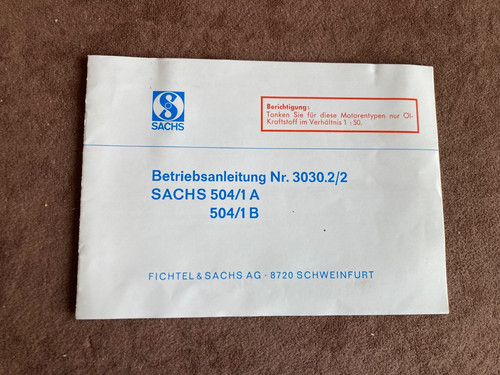 Betriebsanleitung sachs 504 - sachs, 504/1