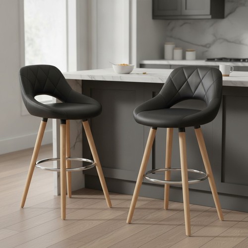 Kunstleder barhocker 2er set - kunstleder,
