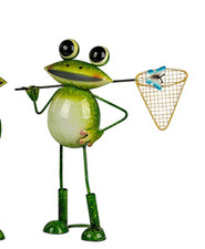 Dekofigur Frosch mit blauem