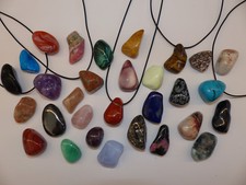 Anhänger Trommelsteine Heilsteine gebohrt Handverlesen A-Qualität große Auswahl