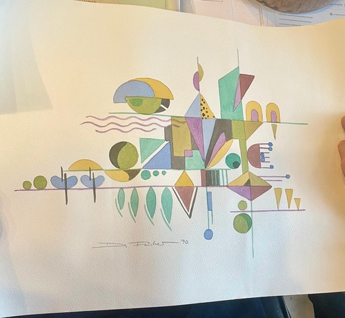 Aquarell modern handsigniert