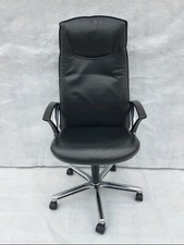 COMFORTO DREHSTUHL BÜROSTUHL LEDER SCHWARZ