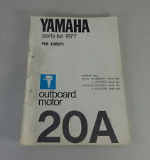 Teilekatalog / Parts List Yamaha Außenborder 20A Modell '77 Stand 08/1977