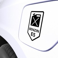 Benzin E5 Tank Aufkleber 11x6
