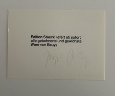 Joseph Beuys Original Signiert Autographen Postkarte „Edition Staeck“