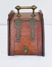 Historischer antiker Holz Kohlenkasten mit tollen Bronze Verzierungen. TOP !!!!