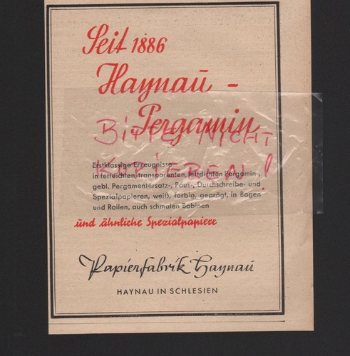 Haynau schlesien werbung - haynau, schlesien,