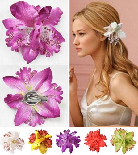 Orchidee als haarclip brosche - orchidee,